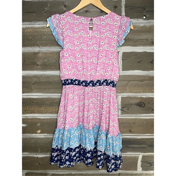BLUSH BY US Angels Girls Floral Print Flutter Sleeve Ruffled Dress NWT 14 - Picture 4 of 5